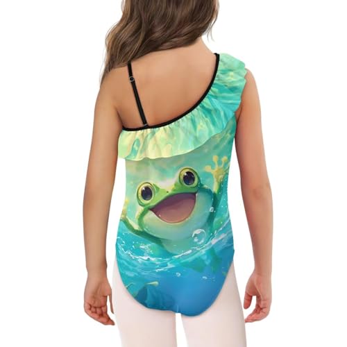 Image of Girls One Piece Swimsuits Size 3-14 Trendy Ruffle Bathing Suit Casual Hawaiian Summer Beach Swimwear