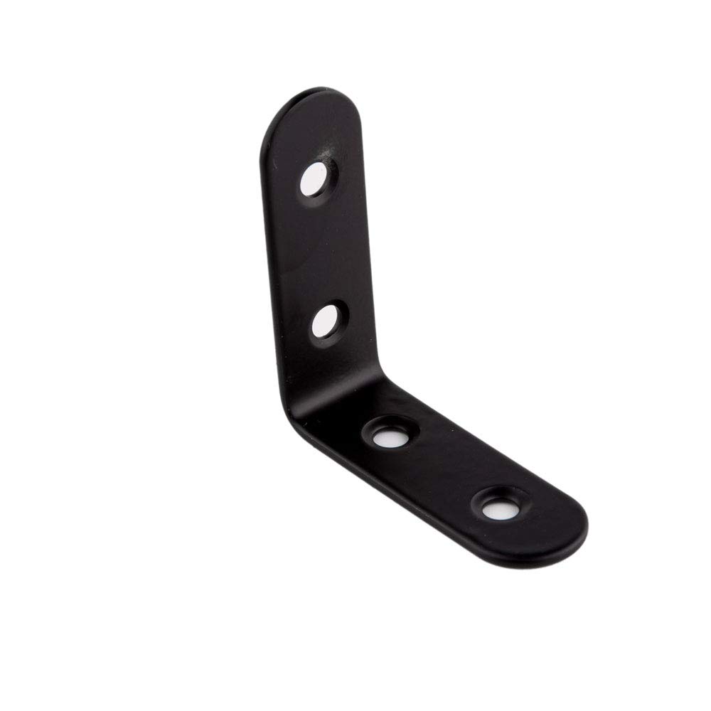 Solidne uchwyty do półek narożnych w kształcie litery L, ze stali nierdzewnej, czarny, 5,1 cm, 8 szt