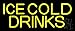 The Sign Store N105-14100 Yellow Ice Cold Drinks Neon Sign44; 10 x 3 x 24 in.