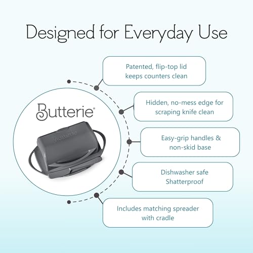 Image of Butterie Flip Top Butter Dish, Gray