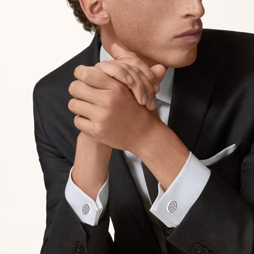 12 Pairs Cufflinks for Men Classic Tone Cuff Links Black Silver Striped Disc Square Rectangle Cuff Links Shirt Suit Men’s Cufflinks For Wedding Groom Business Elegant Gift3