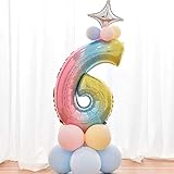 Número "6" globo, 1 globo de la Estrella, 12 globos de látex. Pega puntos para pegar globos. Globo largo como banda de goma para fijar grupos de globos.