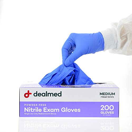 Buy Dealmed Medical Exam Gloves 200 Count Medium Nitrile Gloves