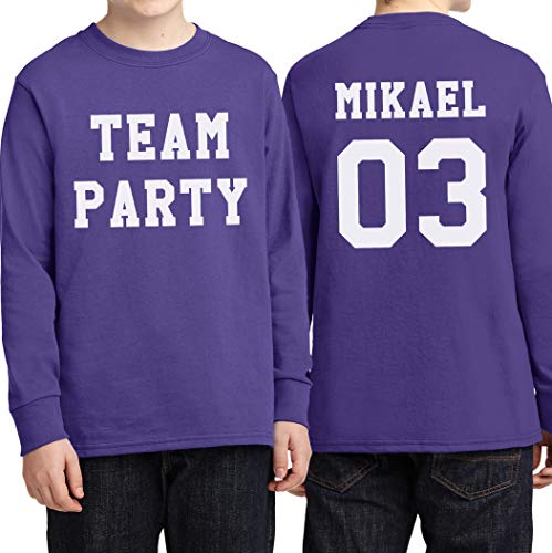 Custom T Shirt for Boys Girls Youth Add Your Text Front Back Side Personalized Long Sleeve T-Shirt3