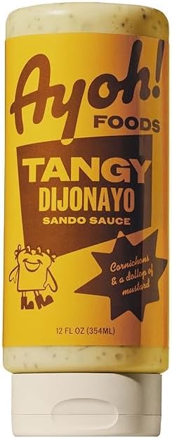 Ayoh Foods, Mayo Gone Wild, Made by Molly Baz - Easy to Squeeze, Perfect for; Sandwiches, Burgers, Fries, Nuggets, Wraps & Dips (1 Pack, Tangy Dijonayo)