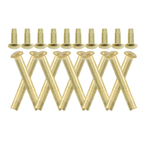 OATIPHO Kit de 10 Remaches Metálicos Dorados para Eje Sólido de Ventilador Plegable de Mano 3 MM de Diámetro Tuercas para Reparación y Accesorios de Ventilador Portátil