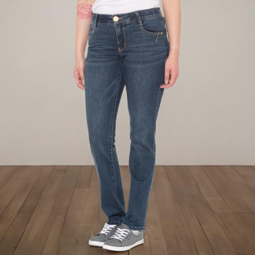 Democracy Women's Ab Solution Straight Leg Jean, Dark Blue, 122