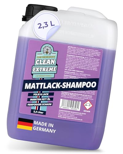 CLEANEXTREME Mattlack Autoshampoo Konzentrat 2,3 Liter - Auto Shampoo zum Reinigen von Autolack matt, Matt-Folie, Autosprühfolie