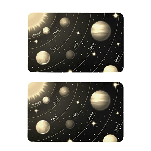 Sonnensystem mit der Sonne Erde Mars Mercury Jupiter Saturn Uranus 2 Stück...