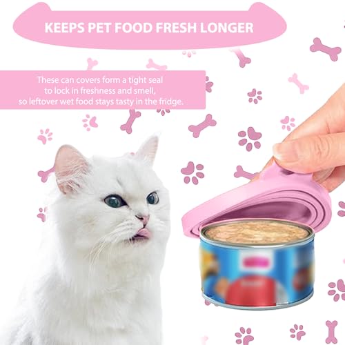 Image of 3PCS Pet Food Can Lids, Silicone Food Can Covers Set, Reusable BPA-Free and Dishwasher Safe for Dog and Cat Food Canned, Pink