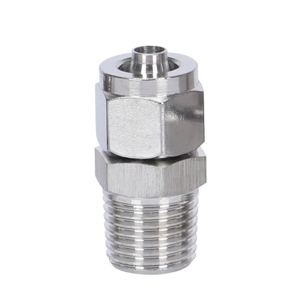 Coal2toalpw One Color 304 Stainless Steel Quick Pipe Fitting - Hose Od 4-12Mm To 1/8-1/2Inch Bspt Thread Connector For Versatile Applications(8Mmx6mmx1/4Inch)