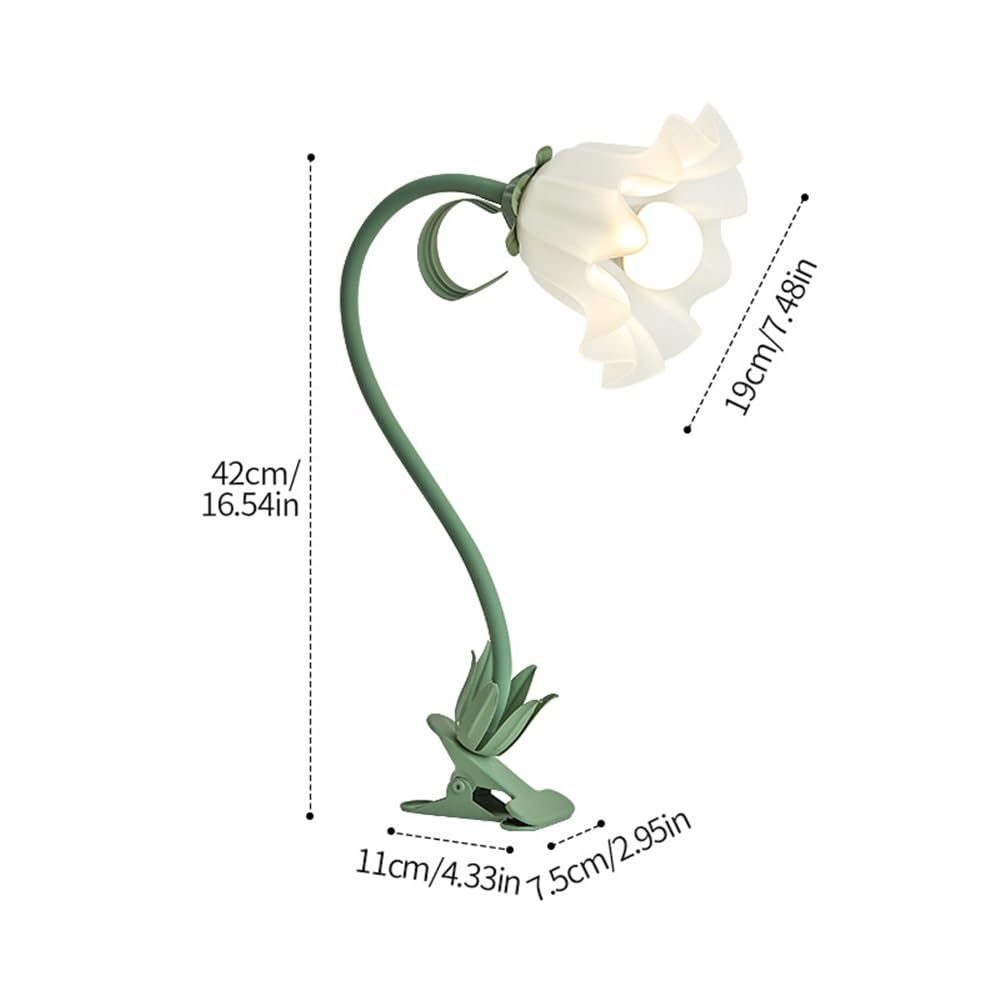 Tischleuchte Nachttischlampe Moderne Tischlampe mit Klemmleuchte, flexibler Schwanenhals, Blumen-Klemmlampe, Schreibtisch-Leselampe, E27, Acryl-Klemmlampen for Schreibtisch, Klavier, Kopfteil, Schlafs