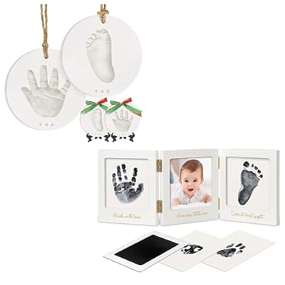 KeaBabies Baby Hand and Footprint Kit and Baby Handprint and Footprint Kit for Newborn Boys & Girls - Personalized Baby Foot Printing Kit for Newborn - Inkless Hand and Footprint Maker Baby Kit