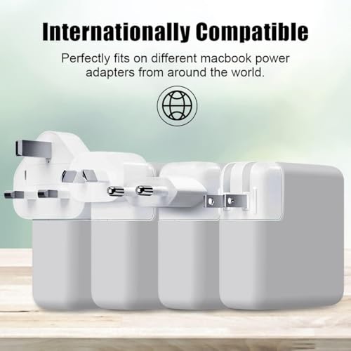 Image of Techmount Silicone Protective Cover with Silver Data Cable Potector Compatible with 29W /30W /35W MacBook Adapter Compatible with MacBook Air M2 M1 13 inch Models A2681 A2337 A2179 2020 (ONLY Cover)