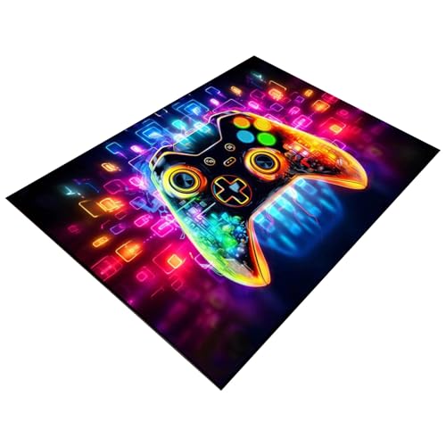 Alfombra de goma antideslizante para área de juego con controlador, 80x120 cm, protección para el suelo, suave para niños, sala de estar, decoración