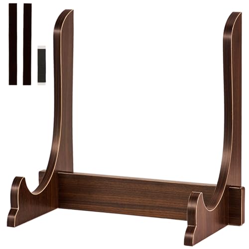 写真立て 遺影立て 木目ブラウン 木製 組み立て 高さ28cm マット遺影スタンド 額縁立て 皿立て 額立て 大型 写真スタンド