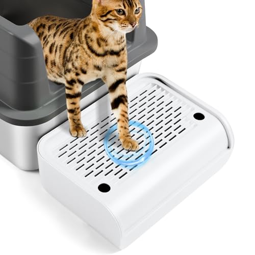 Cat Litter Box Step, Cat Litter Ramp Mat with Filter Function for Self-Cleaning Litter Box, Easy to Clean, Cats Pedal Step Stool Ideal for Kitten & Elderly Cats (White) White Raised