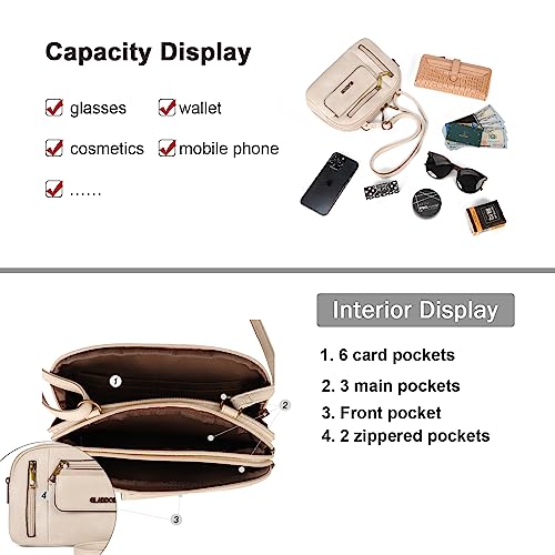 Gladdon Small Crossbody Bags for Women Multi Pocket Shoulder Purses Leather Lady Satchel Handbags Trendy2