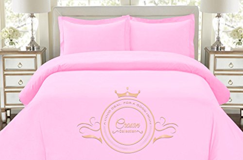 Funda de edredón de algodón egipcio individual rosa para dormitorios infantiles 2
