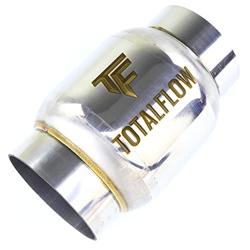 TOTALFLOW 6642 Mini Race Exhaust Muffler | 304 Stainless Steel | 2" Inner Diameter Inlet - 2" Outer Diameter Outlet | Resonator