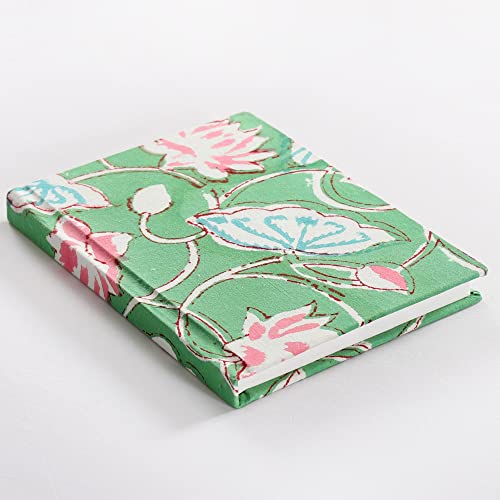 Image of Ravaiyaa - Attitude is everything Hand Block Printed Fabric Journal Handbound Notebook Gifts for Writers Recycled Paper Notebook Diary