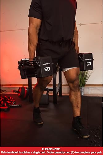 Image of PowerBlock Pro 100 Adjustable Dumbbell, Sold As A Single Unit 5-100 lb Dumbbell - Durable Steel Build, Innovative Workout Equipment, Strength Training
