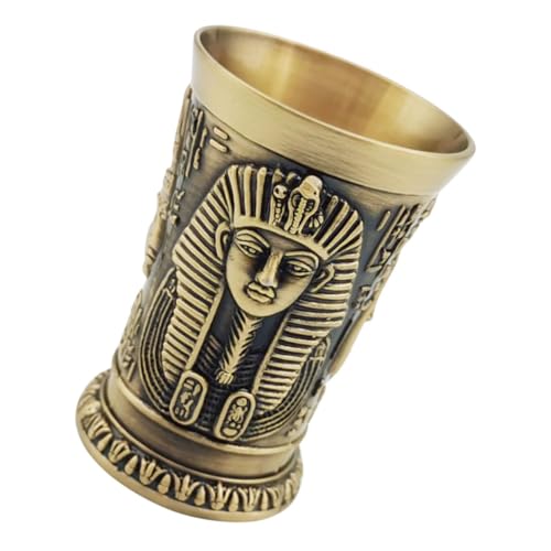 PRETYZOOM Coppa da Vino Creativa in con Design Retro Egiziano Bicchiere Cocktail Antico Lucidato e Angoli Arrotondati per Uso e Festivo