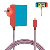 Switch AC Adapter for Nintendo Switch,15V 2.6A Switch Power Adapter Fast Charging,39W Power Charger Supply Compatible with Switch Lite/Switch OLED/Steam Deck/PlayStation Portal (Blue and Red)