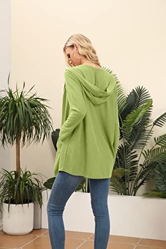 Image of VIISHOW Womens Lightweight Casual Hoodie Cardigans Open Front Waffle Knit Long Sleeve Outwear Coat with Pockets