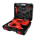 Hydraulic Car Jack Kit, 5 Ton Vehicle Car Lift with Integrated Air Pump & Impact Wrench 5 in 1 Electric Truck Trailer Floor Jack Stand Roadside Emergency First Aid Tire Repair Tool Kit