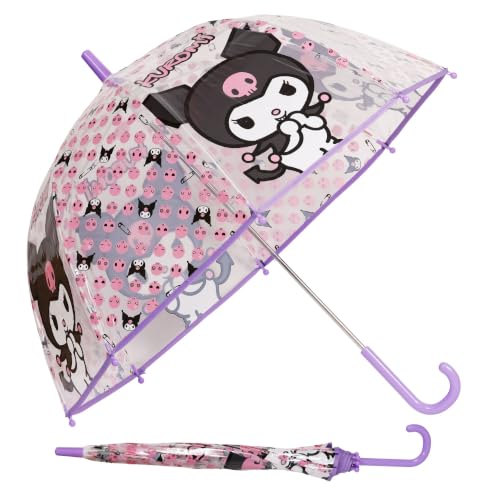 KIDS EUROSWAN SL OMBRELLO CAMPANA TRASPARENTE 46CM KUROMI, multicolore, Taglia unica