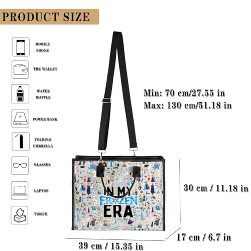 GJTIM Cartoon Movie Inspired Tote Bag Fairy Movie Fan Gift Cartoon Ice Snow Princess Gift Family Holiday Trip Present2