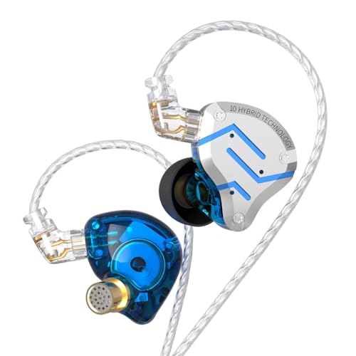 Image of KZ ZS10 Pro in-Ear Monitor Earphone with Mic, Hybrid Driver Setup IEM (4 Balanced Armature+1 Dynamic Driver) 2Pin 0.75mm Connector Detachable Cable 3.5mm Gold Plated Plug for Singers, Musician (Mic)
