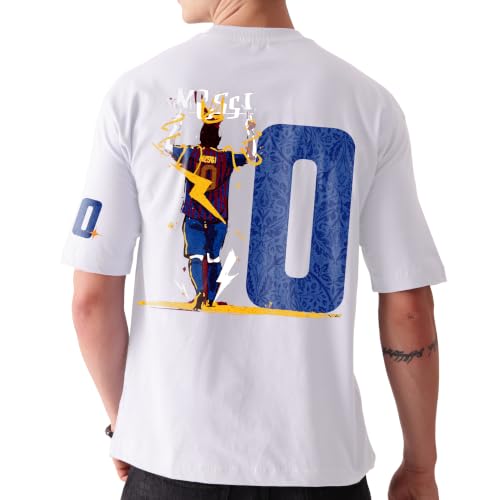 Image of Unisex Cotton Football Graphic Print Oversized Fit T-Shirt