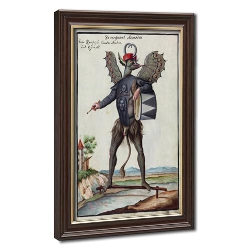 Cadre à suspendre Asmodeus Compendium Rarissimum affiche vintage 1792