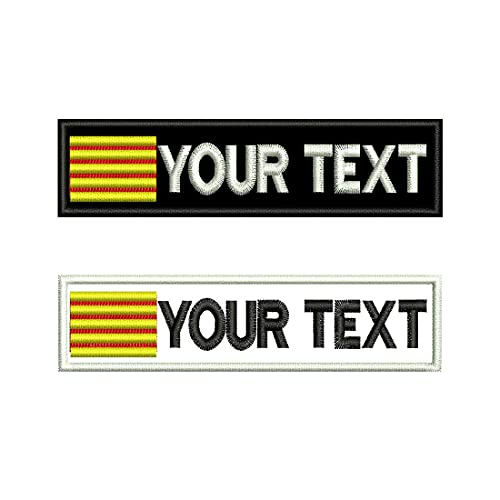 Personalizado Cataluña Bandera Nombre Etiquetas Parche Militar Bordado Hierro en Gancho Respaldo