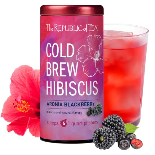 The Republic of Tea Cold Brew Hibiscus Aronia Blackberry Iced Tea 6 Ct