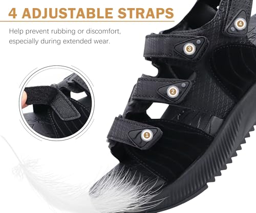 Image of ONCAI Women's Walking Sandals with Arch Support Hiking Athletic Sandals Woman Outdoor Cushion Footbed Water Summer Thick Rubber Soles Sandalias Mujer Size 6-12