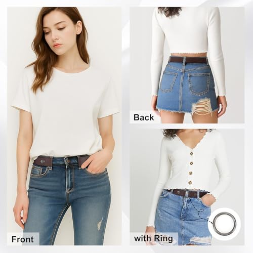 WHIPPY Buckle Free Comfortable Elastic Belt for Women or Men, Buckle-less No Bulge No Hassle Invisible Belts3