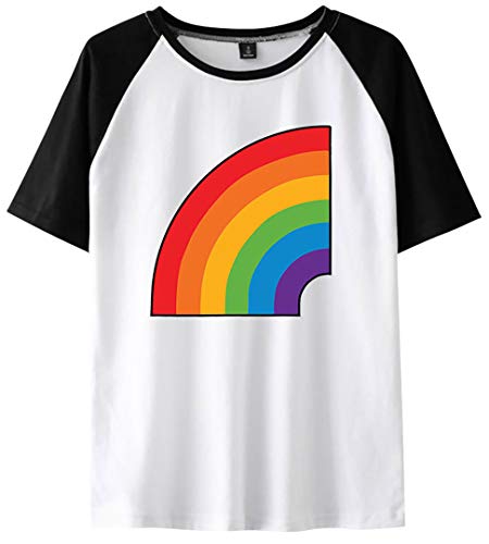 Silver Basic SIXNINE T-Shirt Stampa Musica Rapper Tekashi 69 Nuovo Album Casual Manica Corta Camicia,Bianco Arcobaleno-2,2XL