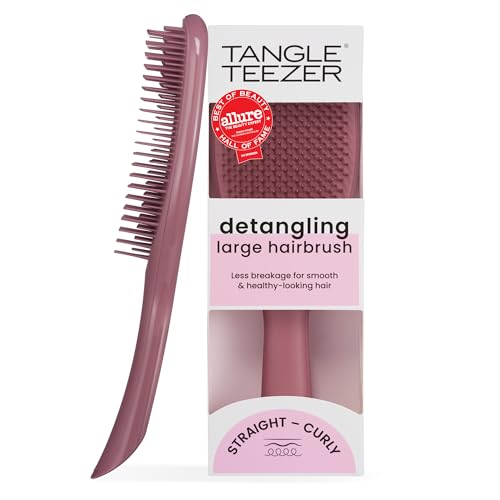 Image of Tangle Teezer Large Ultimate Detangler Hairbrush for Wet & Dry Hair, Eliminates Knots & Reduces Breakage for Long, Thick, & Curly Hair Types, Pink Velvet