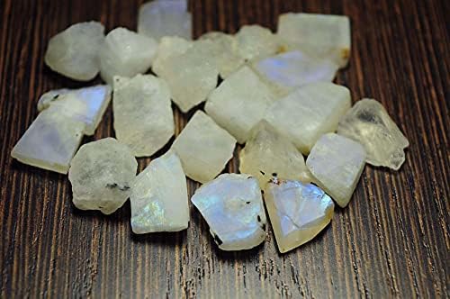 Lovers Point 200 Cts. Rainbow Moonstone Mine Run Rough Stones from India Gemstone and Crystals Wholesale lot Crystals Rock Stones Jewelry Making Supplies DIY & Crafts Crystal Collection Rough Rainbow
