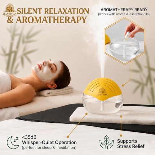 Image of 3-in-1 Aroma Diffuser, Humidifier & Air Purifier | 1500ml Essential Oil Diffuser for Aromatherapy | Cool Mist Humidifier for Home, Bedroom, Office, Spa | Covers 500 Sq.Ft | Yellow