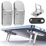 2PCS Laptop Stand Portable,Adjustable Laptop Riser Ergonomic Laptop Stand Cooling Mini Invisible Laptop Stand for Desk Computer Keyboard MacBook Notebook Stand Riser (Silver)