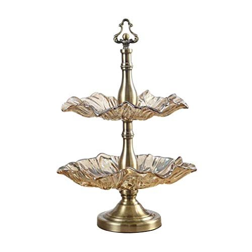 QPLKKMOI 2-Tier légumes Fruit Basket Holder Stand Rack, Verre de Petit gâteau Accueil Support des Assiettes de Service