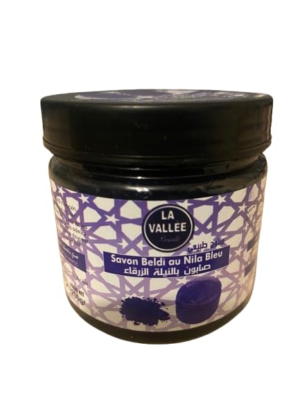 Savon Noir Naturel Au Nila Bleu - Exfoliant Corporel Et Visage - 200 G - Fabriqué Au Maroc
