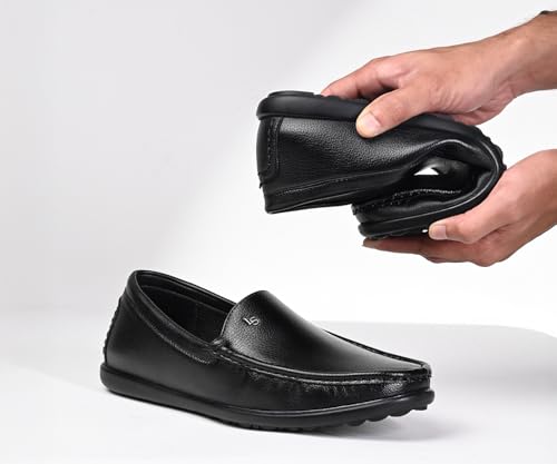 Image of LOUIS STITCH Genuine Leather Formal Shoes for Men | Ultra Lightweight Men's Slip On Solid Formal Loafers | Comfortable for Long Hours | LSPDFLP