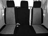 CalTrend Rear Row 60/40 Split Bench Custom Fit Seat Cover for Select Toyota Tundra Models - MicroSuede (Light Grey Insert with Black Trim)