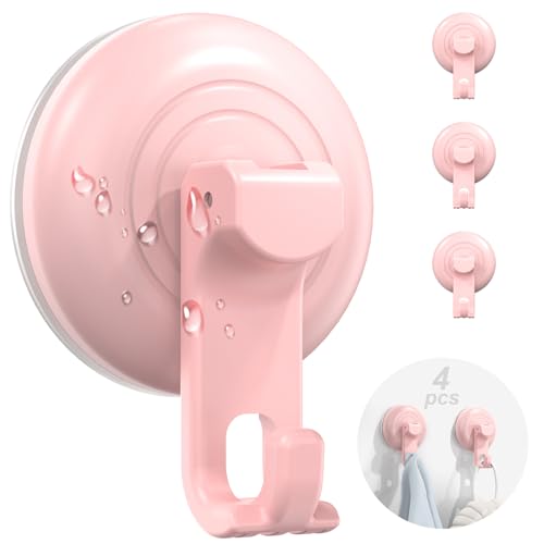 Crochets de douche à ventouse rose JOTPE x4 - 2