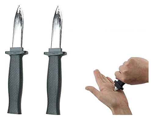 Toys Magic Small Fake Knife Digger Daggers Practical Jokes and Prank Trick Toys Gift for Kids and Adults| Black 2 pcs-image-4